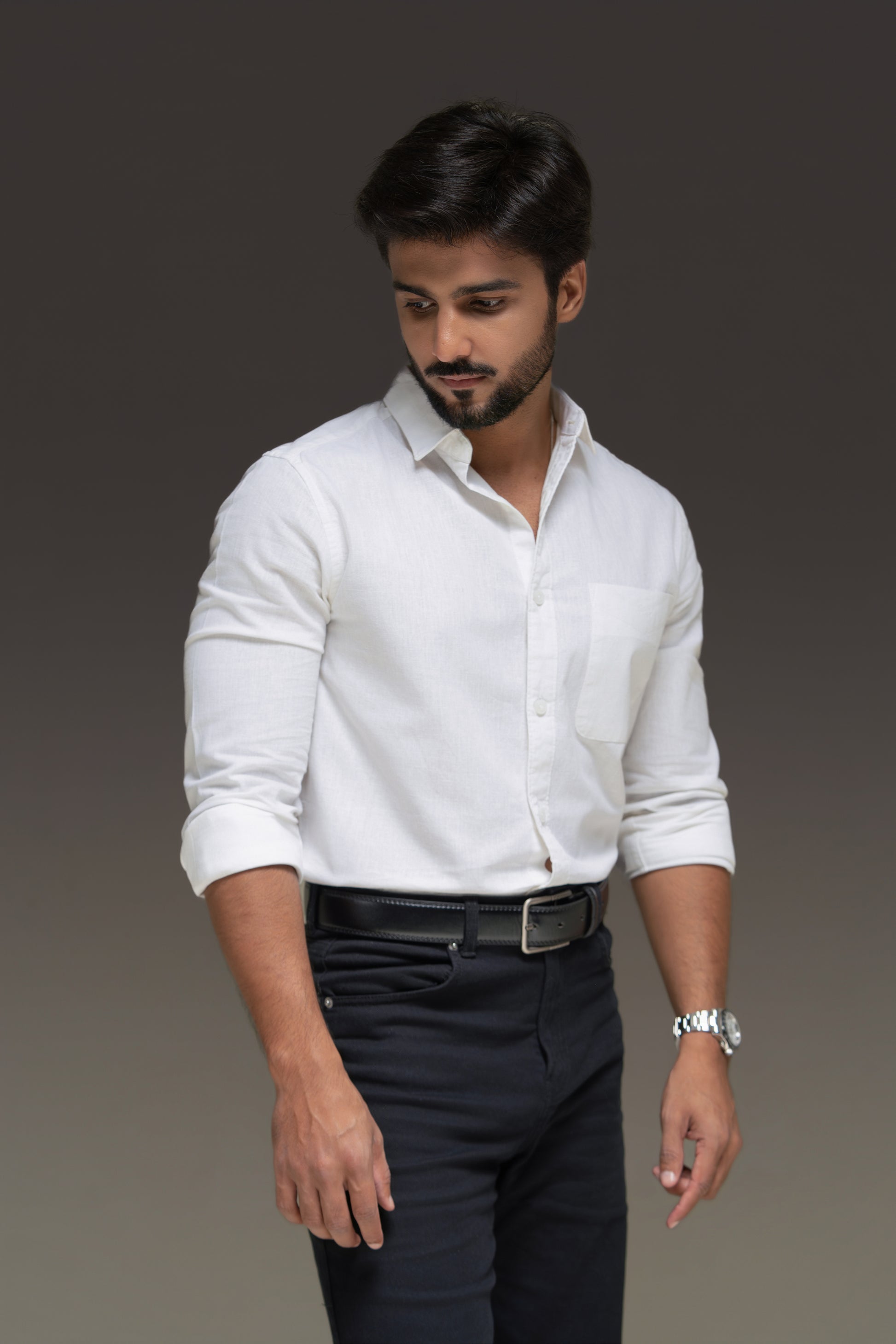 White Linen Cotton Plain