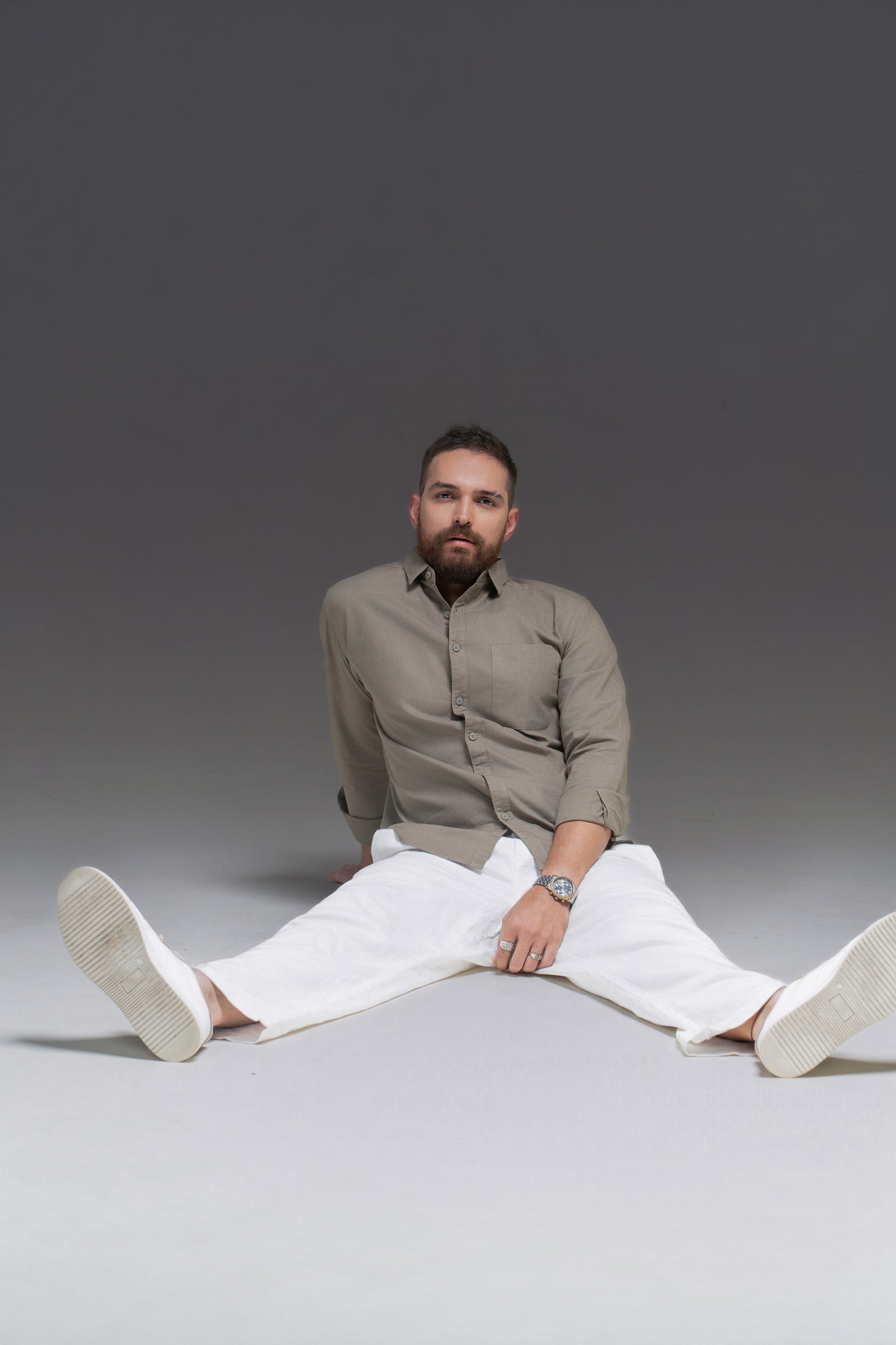 Medium Grey Linen Cotton