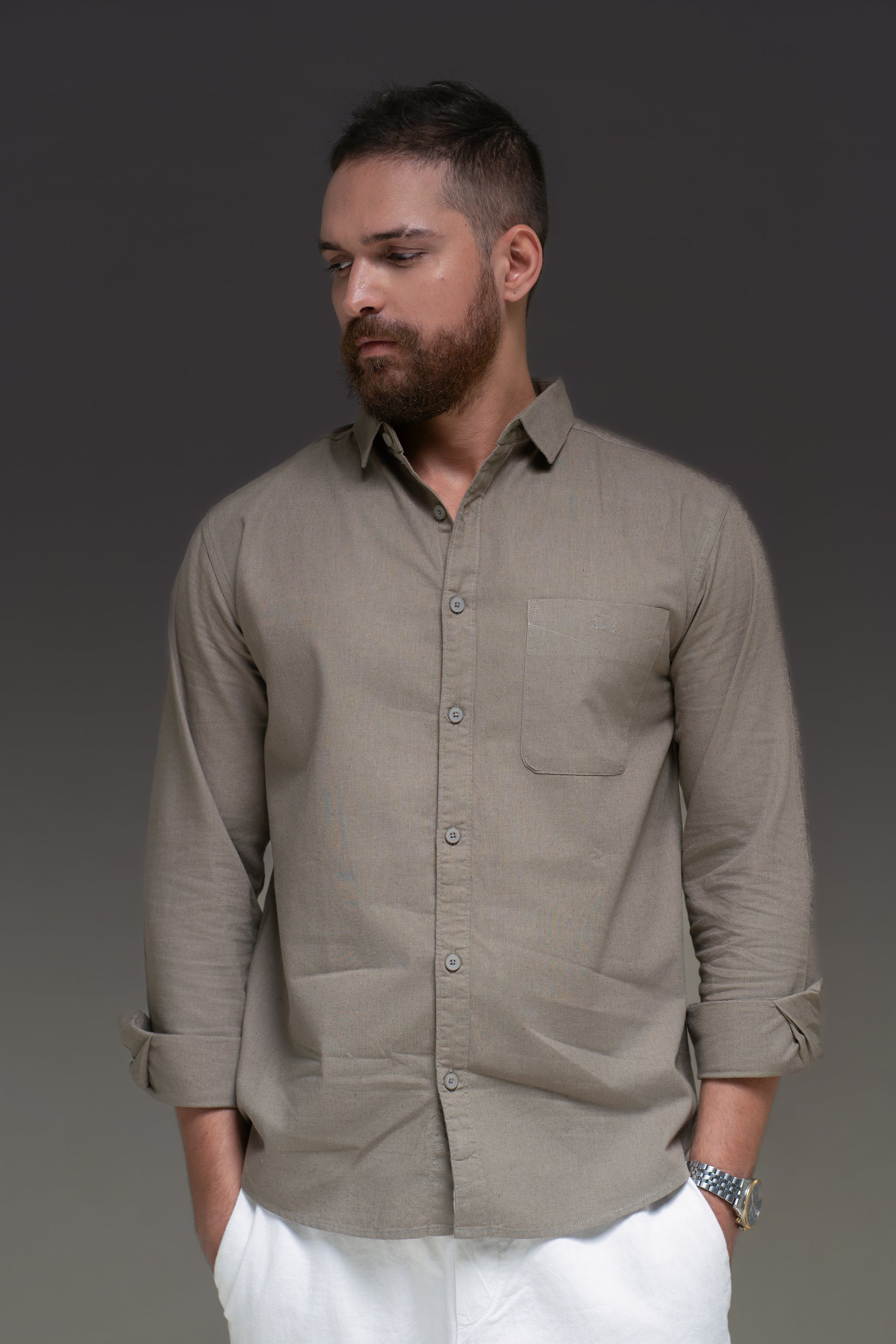 Medium Grey Linen Cotton