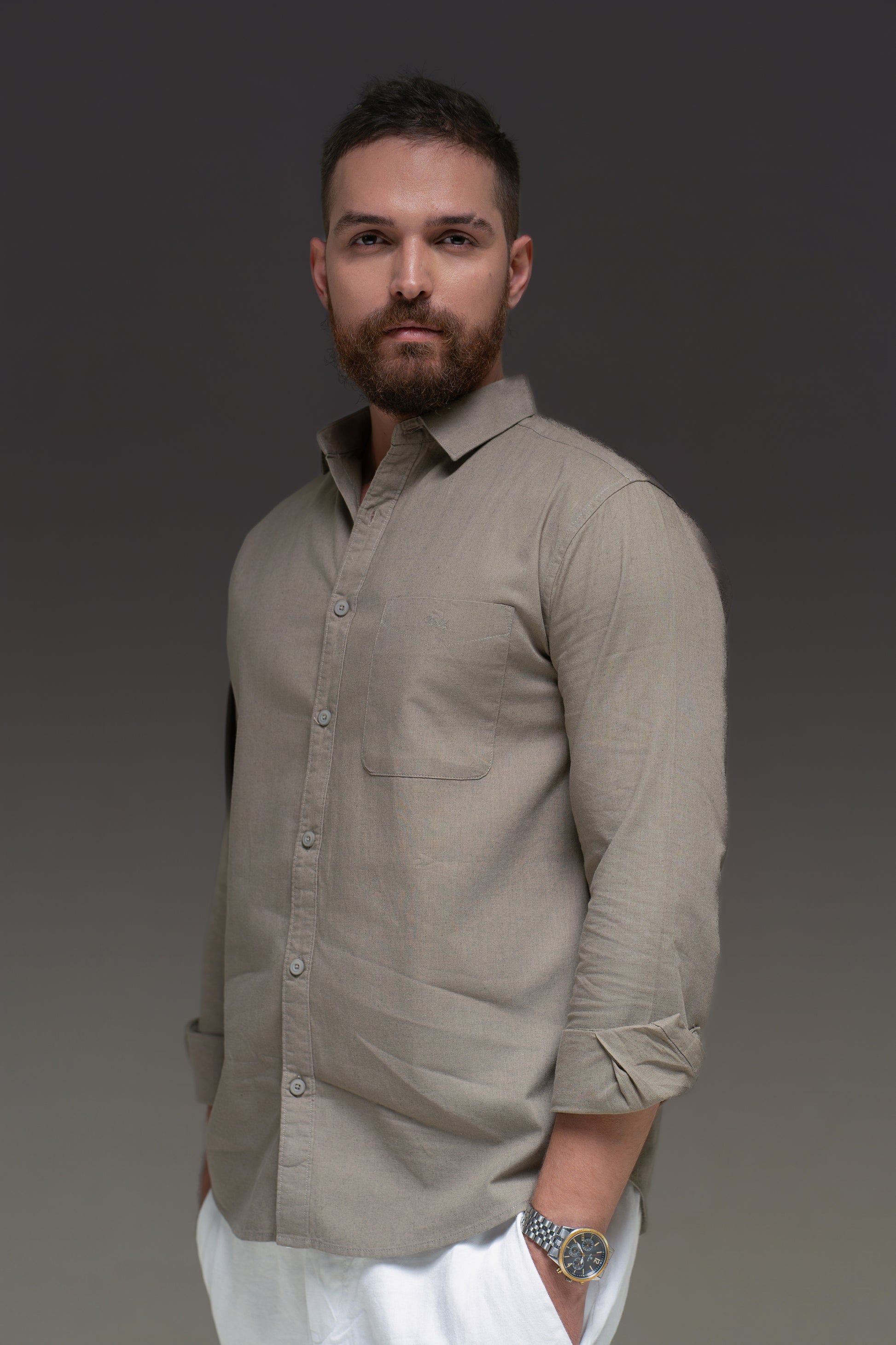 Medium Grey Linen Cotton